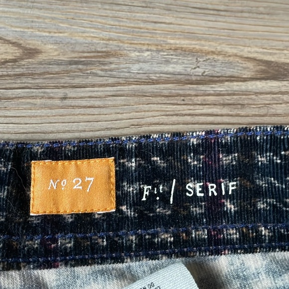 Pilcro and the Letterpress Serif fit Corduroy Print Pants Navy multi Womens 27 - Picture 4 of 13